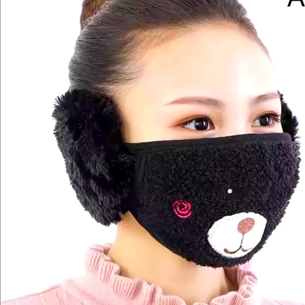 Cartoon Winter Warm Earmuffs Mask